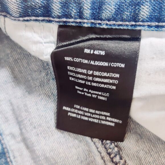 Vintage Rocawear Teens Size10/27 Denim Shorts Blue Patch Hip Hop Skater Y2K JayZ - Picture 7 of 15